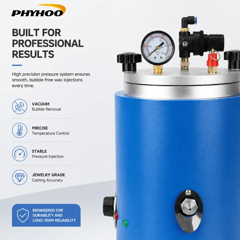 Фото PHYHOO 2L Машина для инжекции воска 350 Вт, профессиональное оборудование для точного литья ювелирных изделий с контролем температуры, инжектор-пресс для формования №2