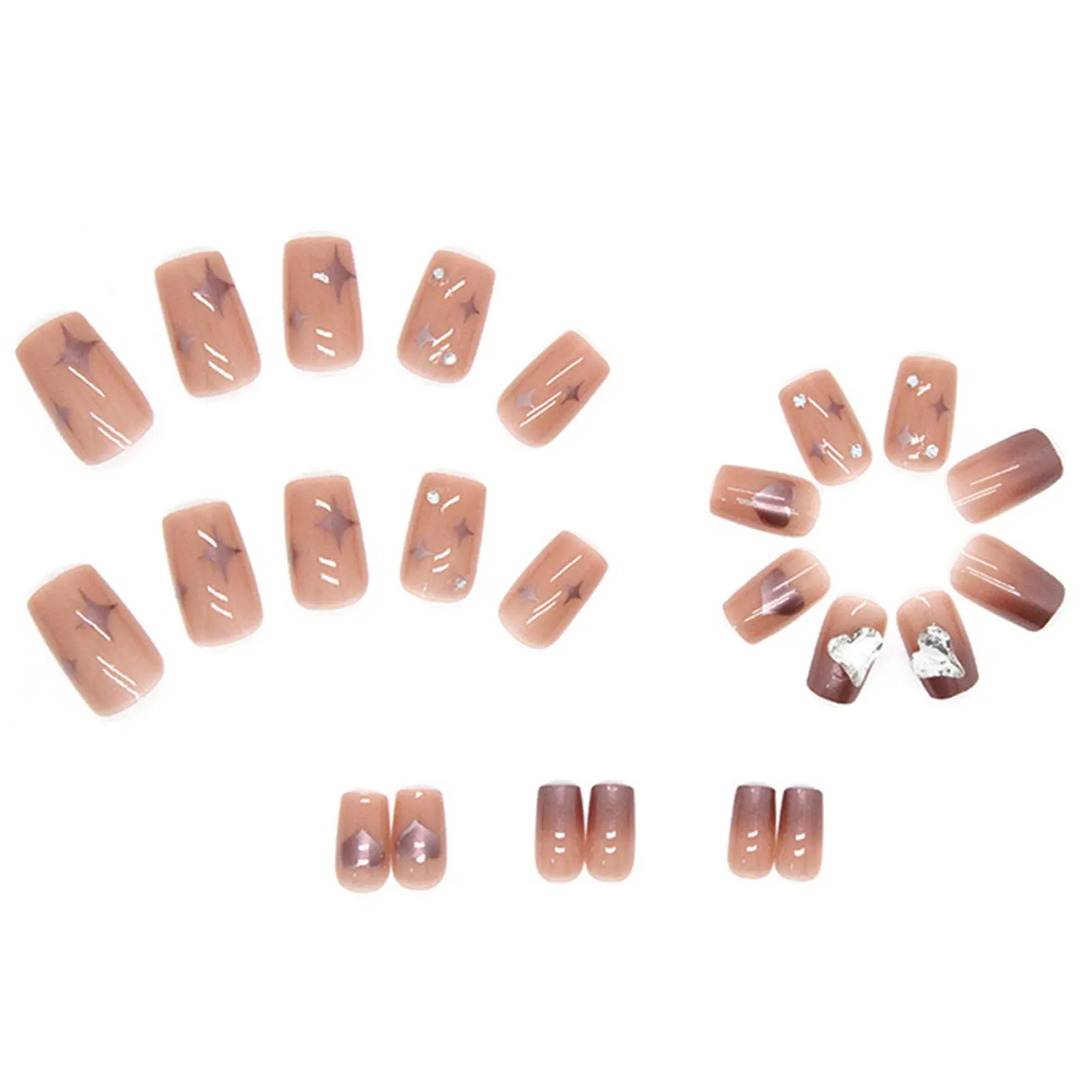 

Нежные бриллиантовые накладные ногти с шикарным и роскошным дизайном для маникюра новички и квалифицированного человека