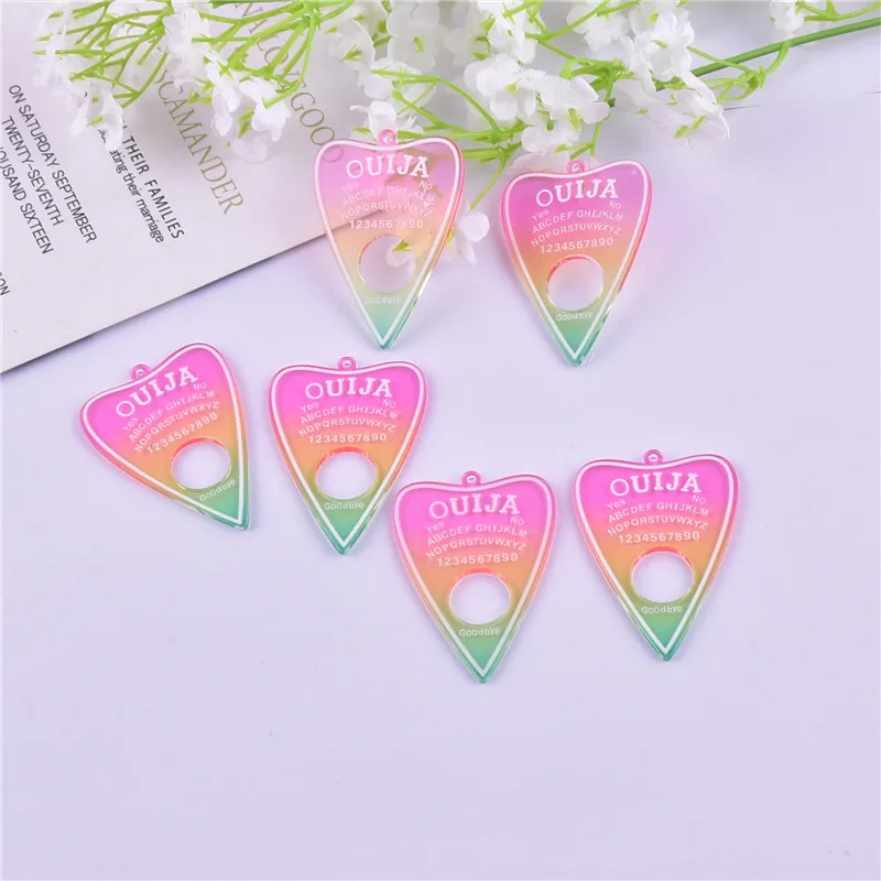 10 шт. радужные акриловые шармы Oujia 35*50 мм для изготовления ювелирных изделий своими руками крупными партиями оптом