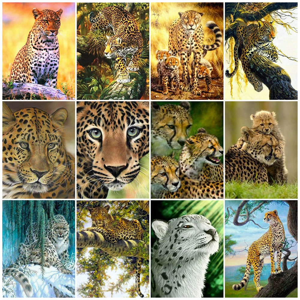 

5D алмазная живопись «сделай сам», леопардовая вышивка, набор для алмазной вышивки, Ручная инкрустация, подарки для дома, гостиной, украшение...