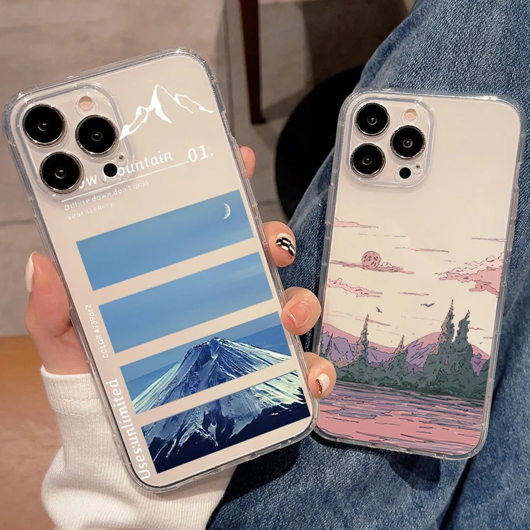 

Korean Sunset Scenery Funda Phone Cases For iPhone 11 12 13 Mini SE 2020 6 6S 7 8 Plus X XS XR Pro Max Cover Shell Pattern
