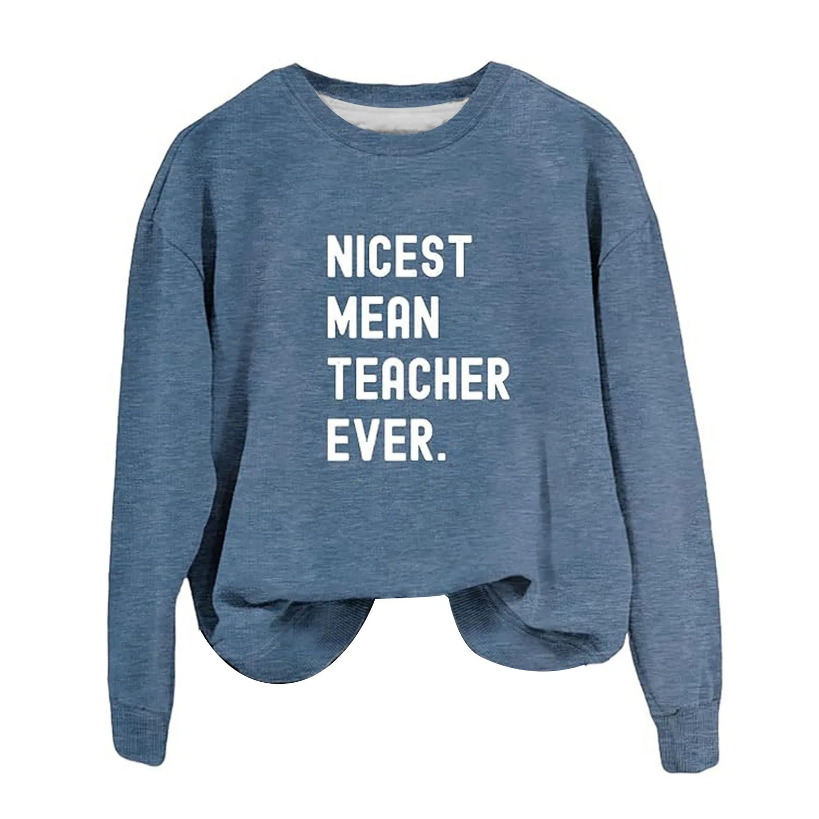 

Женский свитшот с круглым вырезом, длинным рукавом и надписью