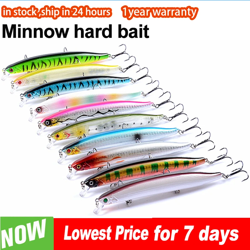 

1PC Fishing Lure Minnow 10 Color Suspension Far 13.9cm Simulated Topwater Hard Crankbait Carp Bass Catfish Fishing Baits Tackle