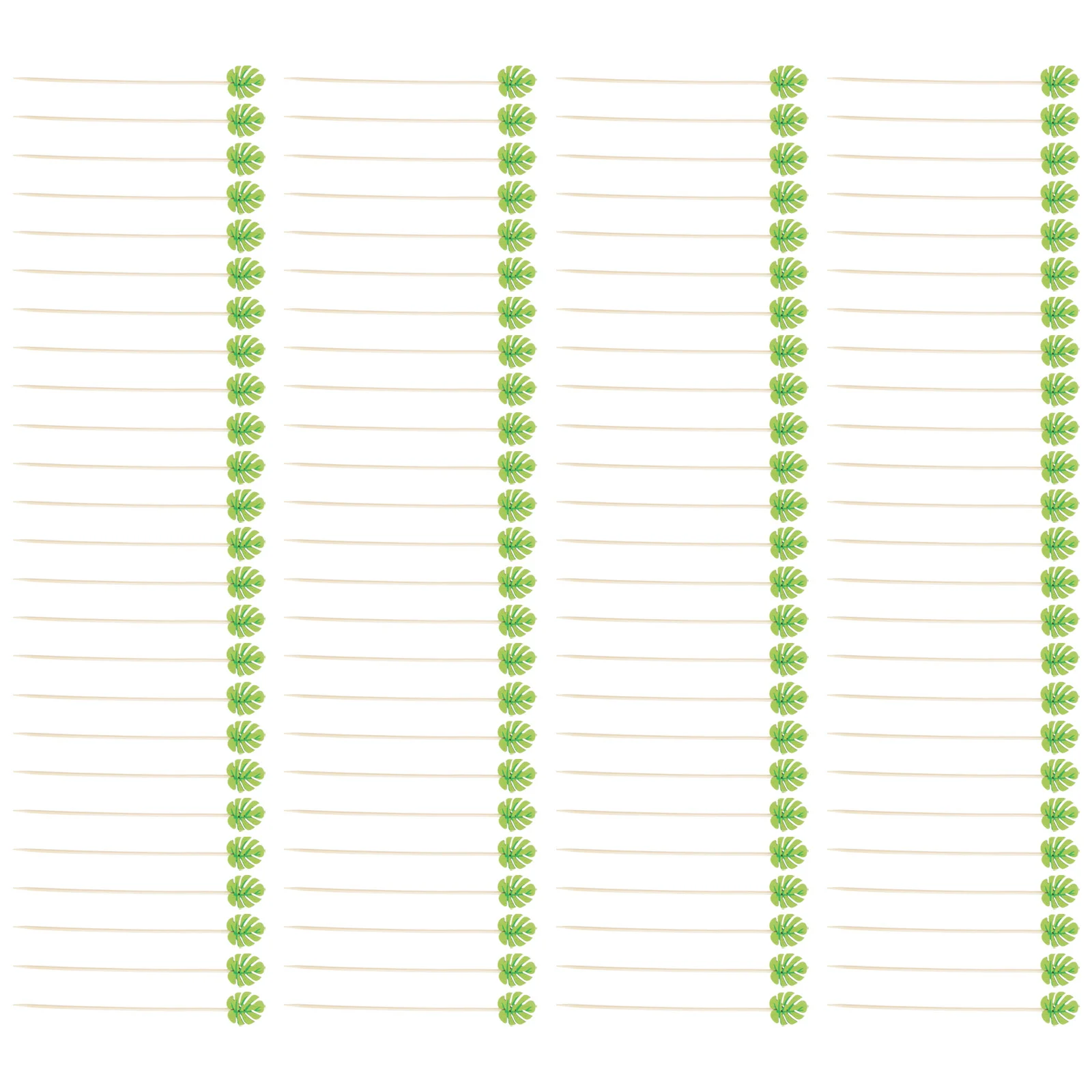 

100PCS Skewers 4. 7 Inch Fruit Sticks Cocktail Picks Decorative Toothpicks for Appetizers for Party Drinks ( Green Leaves )