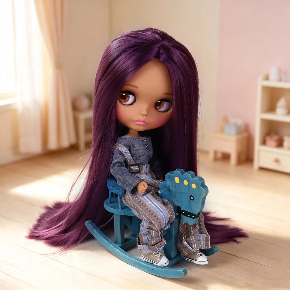 Фото Кукла ICY DBS Blyth с подвижным телом, шоколадно-темной кожей, матовым лицом, скульптурными губами, масштаб 1/6, BJD Ob24, аниме Azone M. №3