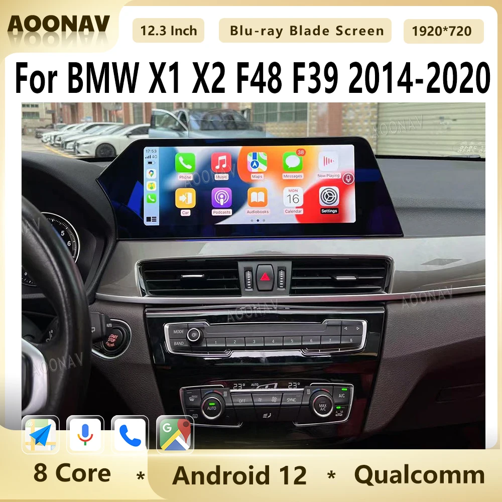 

Qualcomm 12.3” Blade Screen Car Radio For BMW X1 X2 F48 F39 2014-2020 NBT EVO Android 12 GPS Navi Multimedia Player Carplay Unit