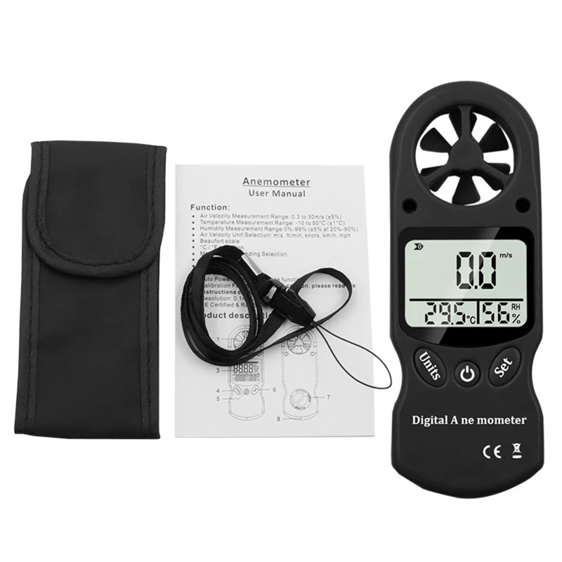 

Digital Anemometer Wind Speed Meter Temperature Tester Anemometro Gauge Dropship