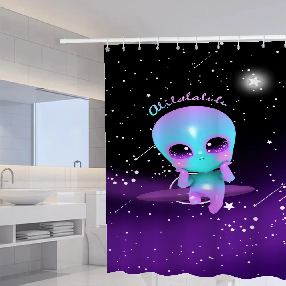 MOONBIFFY Занавеска для ванны в современном стиле с дизайном M-monsters VS AliensS ванной