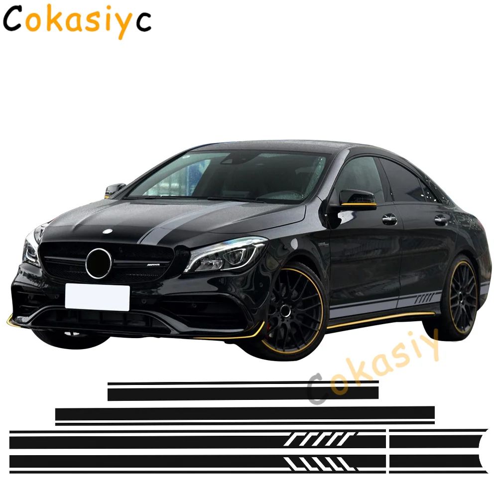 

Edition 1 Style Top Roof Bonnet Side Stripes Decal Stickers For Mercedes Benz W117 C117 X117 CLA45 AMG Black/White/5D Carbon