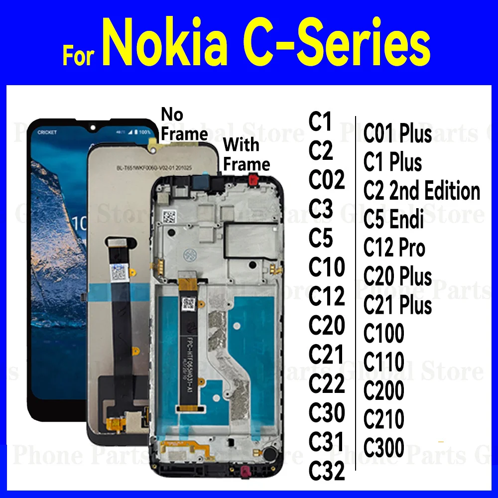 Фото ЖК-дисплей для Nokia C100 C200 C110 C210 C300 C10 C12 Pro C20 C21 C22 C30 C31 C32 C01 Plus C02 C1 C2 C3 C5 Endi Дисплей Сенсорный экран №1