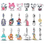 Лидер продаж 100% реальные бриллианты животные лиса подсолнухи бусины подходят для оригинальных браслетов Pandora Подвески модные ювелирные изделия Joyas