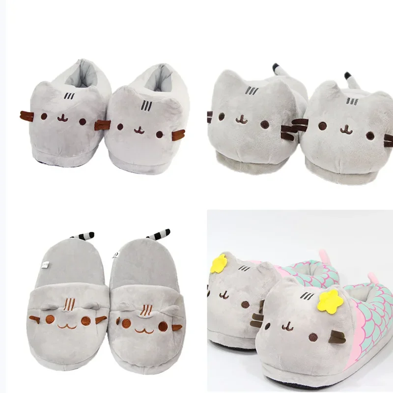 

HKSNG Winter Warm Cartoon Pig Totoro Cat Unicorn Bear Indoor Slippers Couples Antiskid Homewear Rabbit Plush Shoes