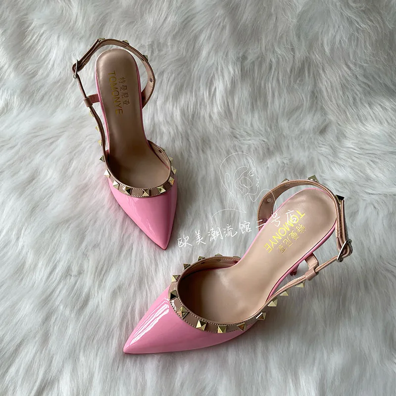 Бесплатная доставка новинка 2023 стильные розовые блестящие кожаные