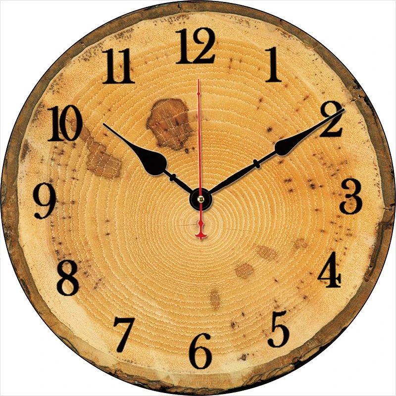 

Retro Tree-like Wall Clock Round Silent Clocks Wall Mounted Carfts Art Decor For Home Bedroom Living Room Office Decoration