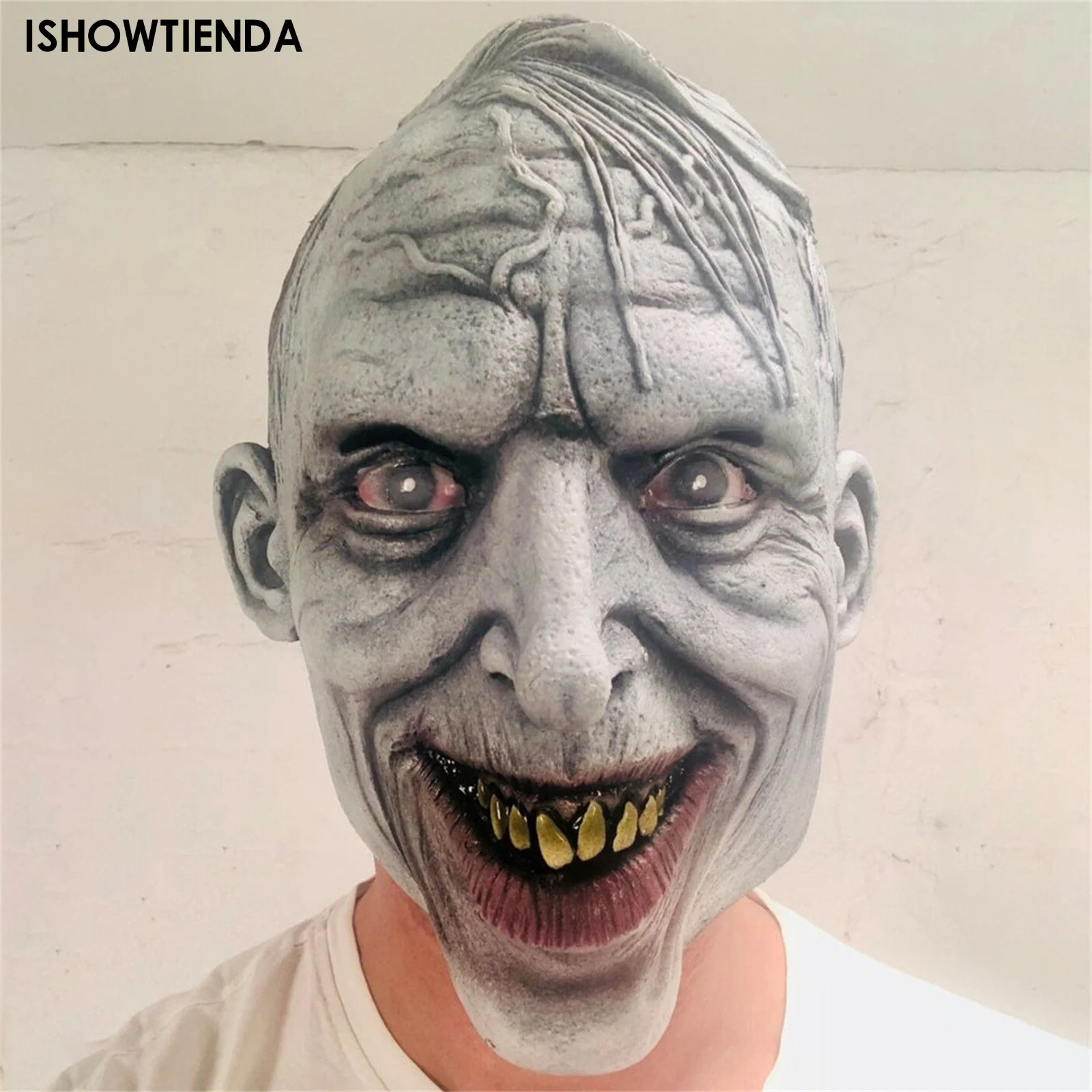 

Terror Head Mask Cosplay Scary Helmet Scaryparty Dress Costume Props Scary Devil Mask Creepy Challenge Games Evil Costume Props