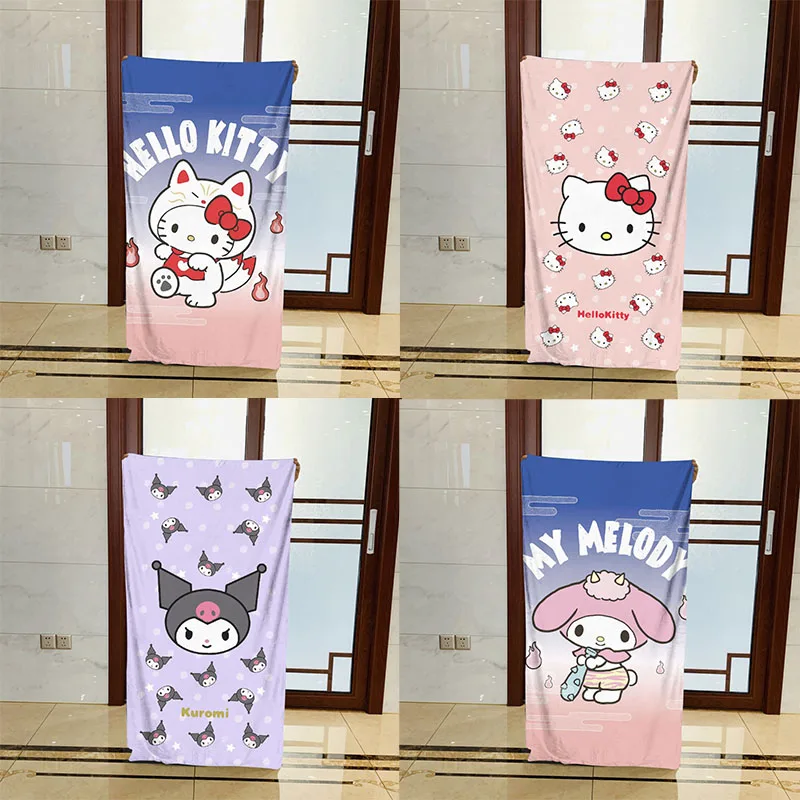 

Новое пляжное полотенце Hellokitty Sanrio Kawali Kuromi My Melody Cinnamoroll понравилось pompurin банное полотенце Аниме подарок на день рождения для девочек