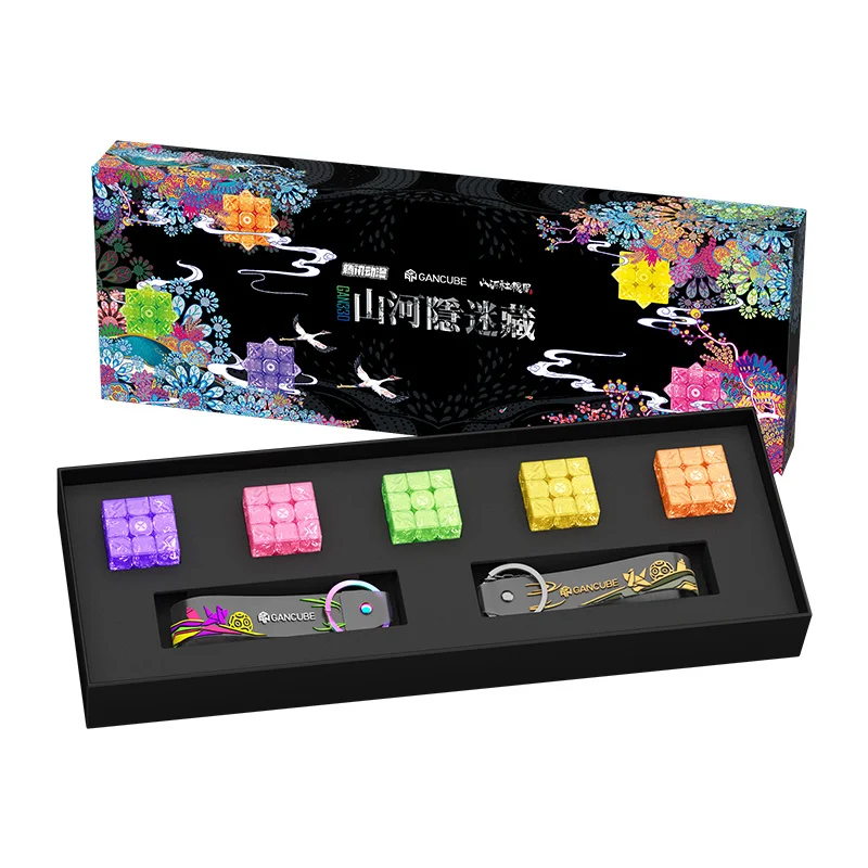

[Picube] GAN330 X ShanHeSheJiTu Keychain Cube 330 3x3x3 Mini Magic Cube 30mm Blind BOX 3x3 Speed Cube GAN Puzzle Limited Edition