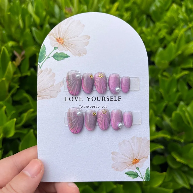 Misskitty ручная работа с прессом на искусственных ногтях ручной работы короткие