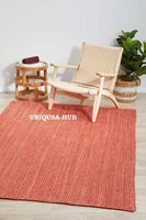 100 natural jute rug braided red rug floor mat handmade reversible home runner rugs living room decoration rugs for bedroom