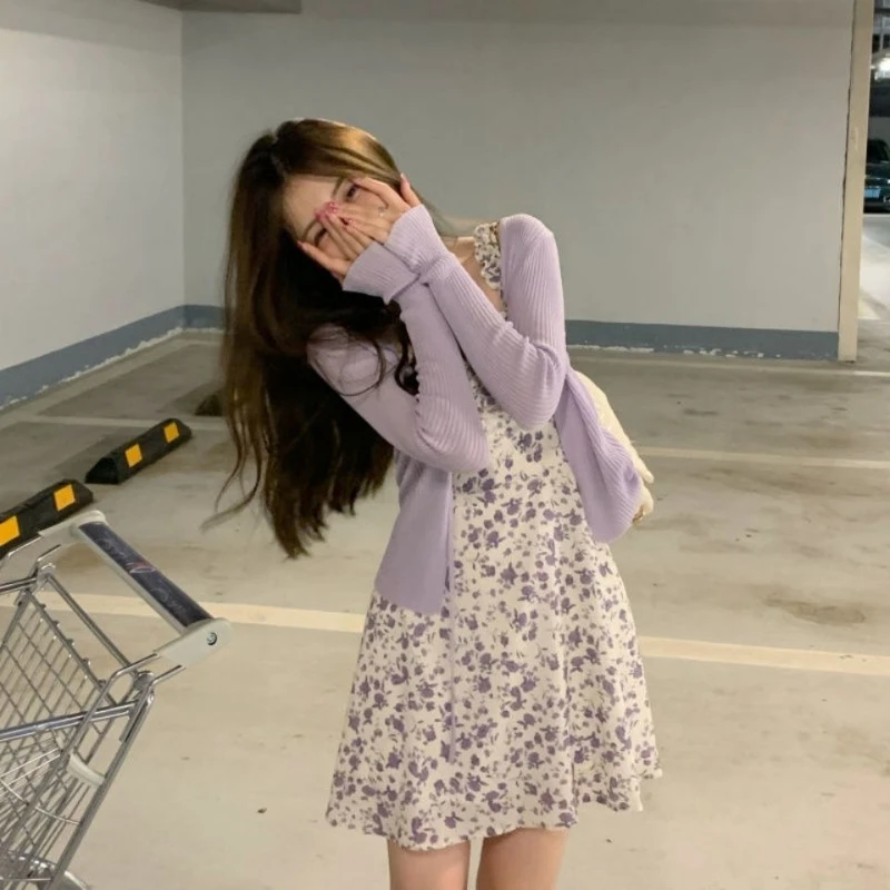 Estceuqe комплект из двух предметов с винтажным принтом женское фиолетовое