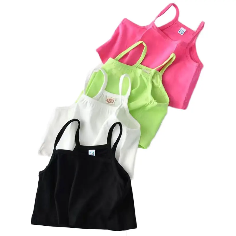 Фото V-TREE Girls Tank Tops COTTON Girls Camisole Child Singlet for Girls Candy Color Girls Undershirt Kids Underwear Model №5