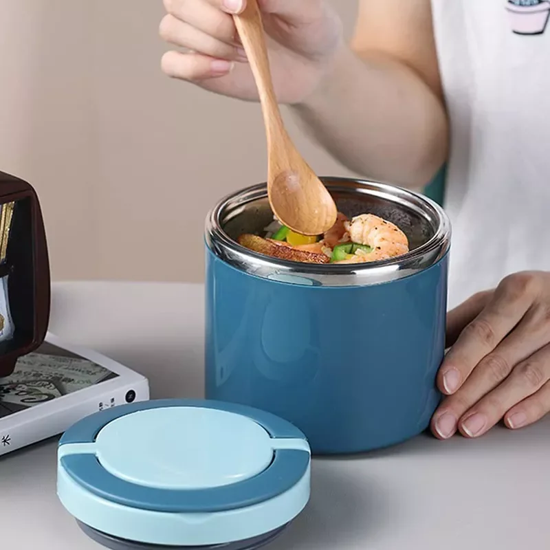 

Stainless Steel Soup Cup Thermal Lunch Box Food Container With Spoon Vaccum Cup Insulated Box For Kids School