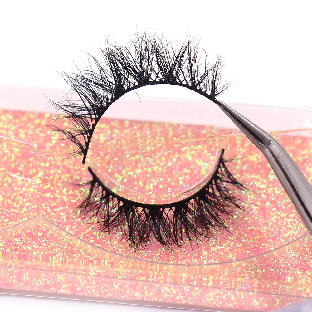 

2 Pairs Makeup Eyelashes 3D Mink Lashes Fluffy Soft Wispy Natural Cross Eyelash Extension Reusable Lashes Mink False Eyelashes