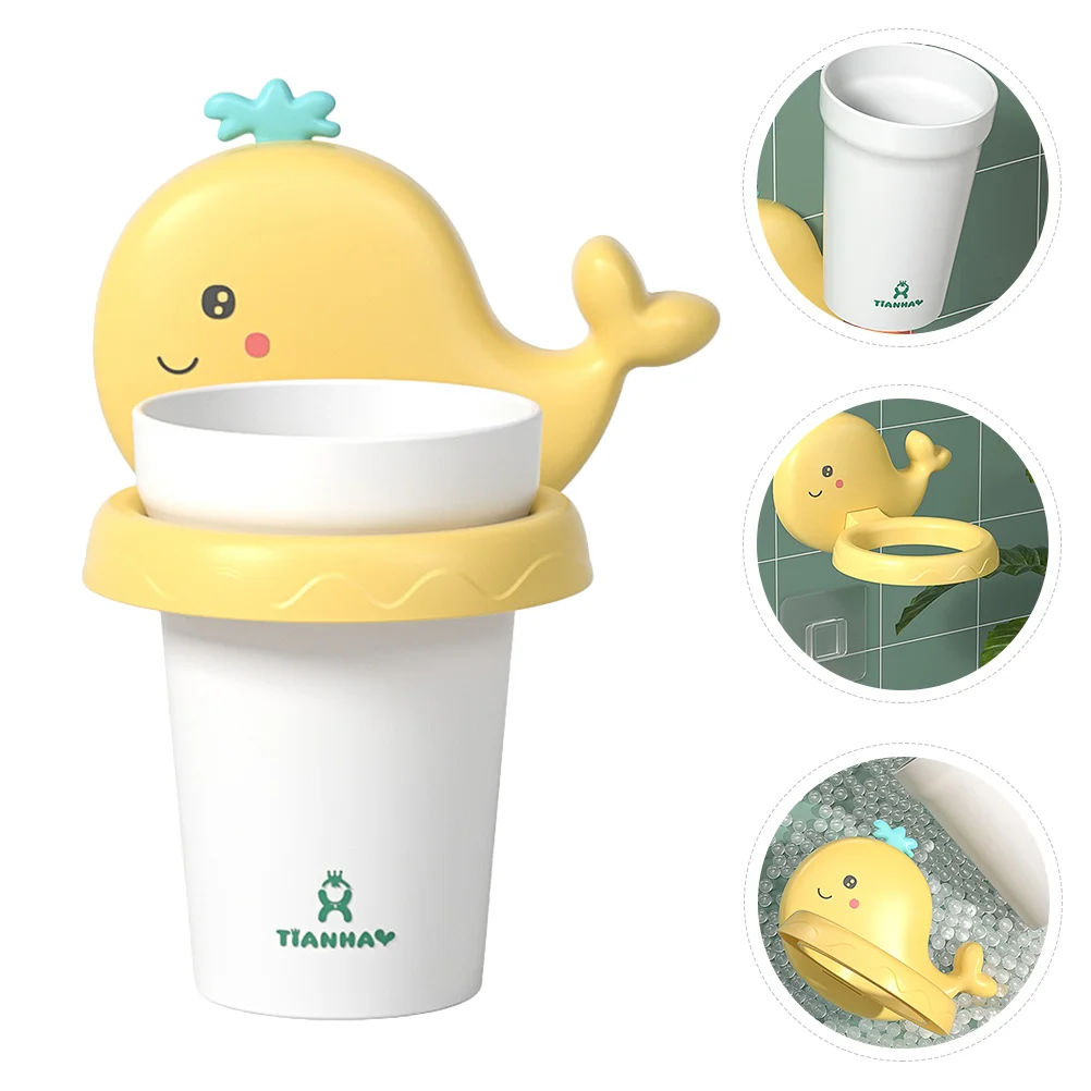 

Holder Wall Cartoon Toothpaste Organizer Electric Rack Kids Baby Adhesive Stand Punch Free Tumbler Mountedcleanser Cabinet
