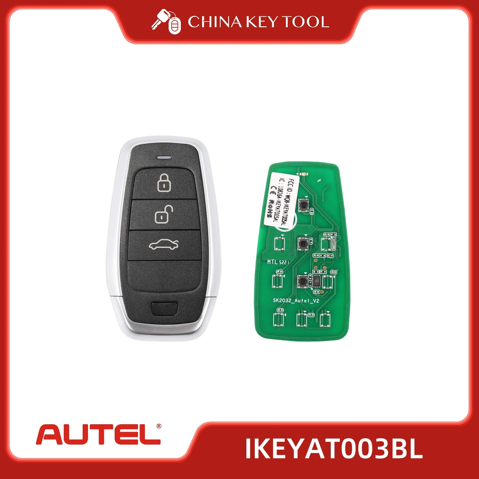 

1 шт. Autel IKEY IKEYAT003BL AT003BL независимый универсальный смарт-дистанционный ключ 3 кнопки для смарт-ключа Autel для KM100 IM508 IM608 K