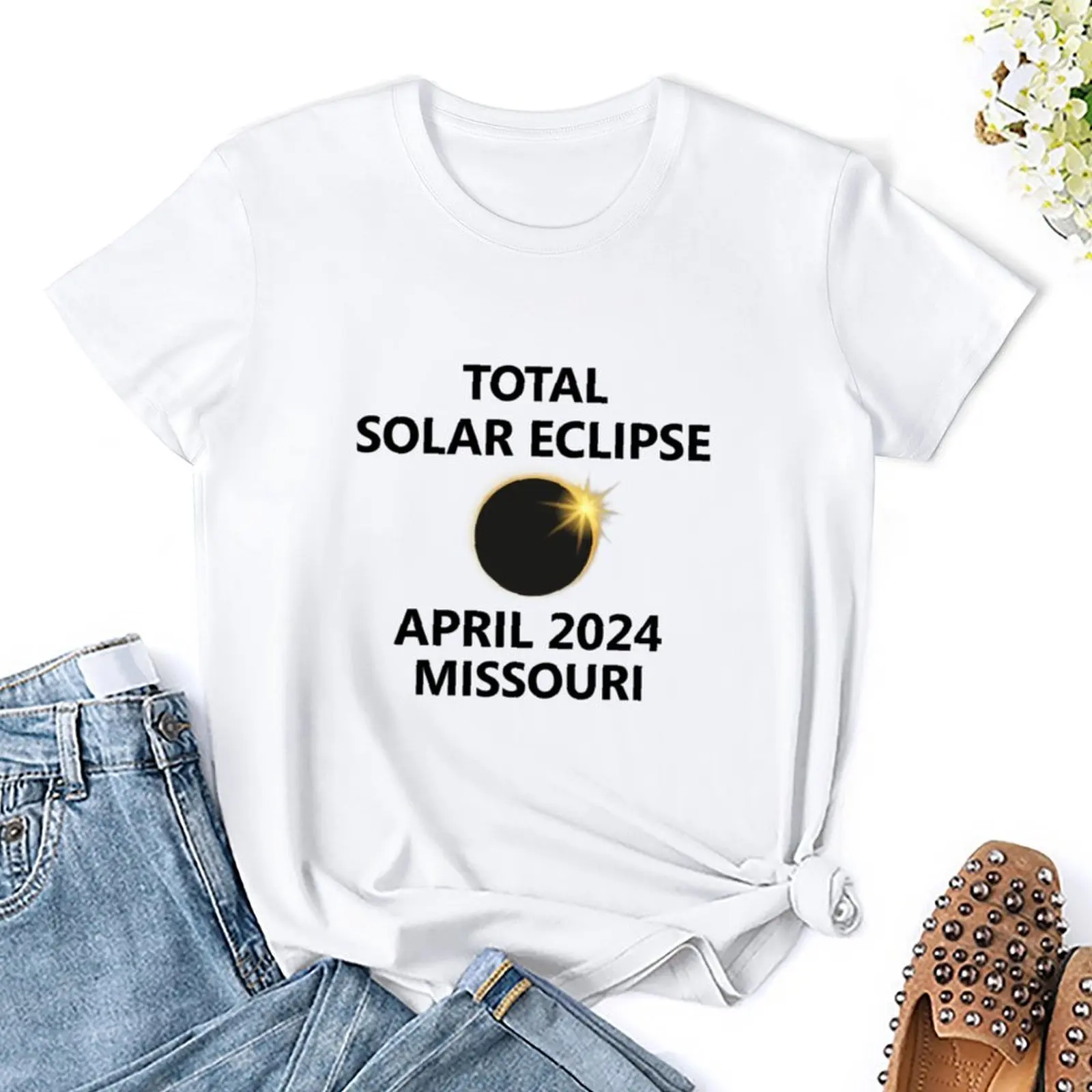 Футболка женская летняя с солнечным затмением топ в стиле Миссури городской штат