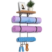 wall mount yoga mat foam roller and towel rack yoga mat holder for hanging yoga strap resistance bands