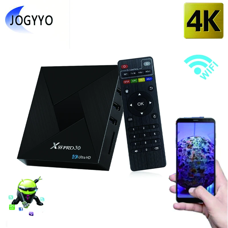 

X88 Pro 30 HD 4K Android 11.0 Smart TV Box Allwinner Rk3318 Quad Core WiFi Multimedia Player Home Android TV Box