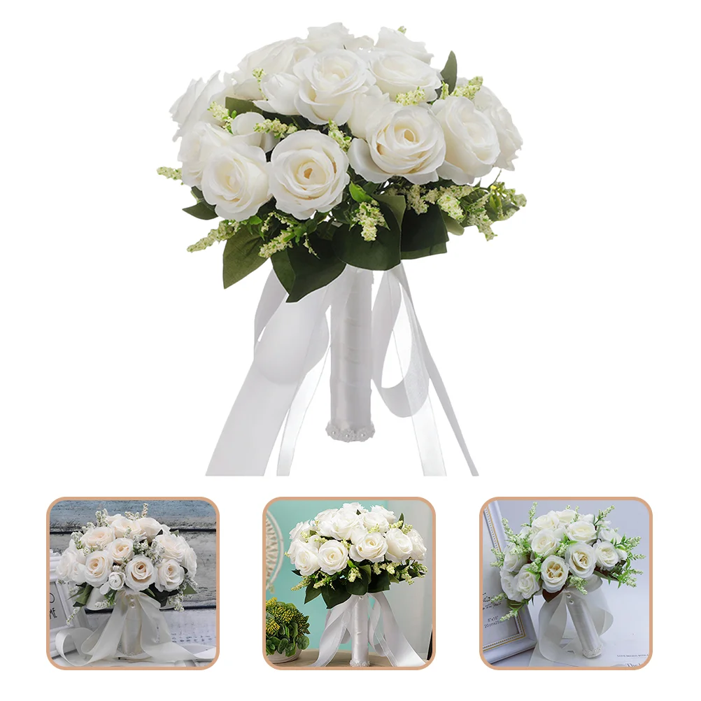 

Bridal Bouquet Bride Flower Bouquets Mori Department Wedding Pearl Holding Flowers Artificial Bridesmaid