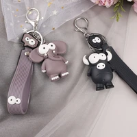 fun resin doll keychain funny eye popping pendant cartoon elephant doll keychain pendant car decoration pendant accessories gift