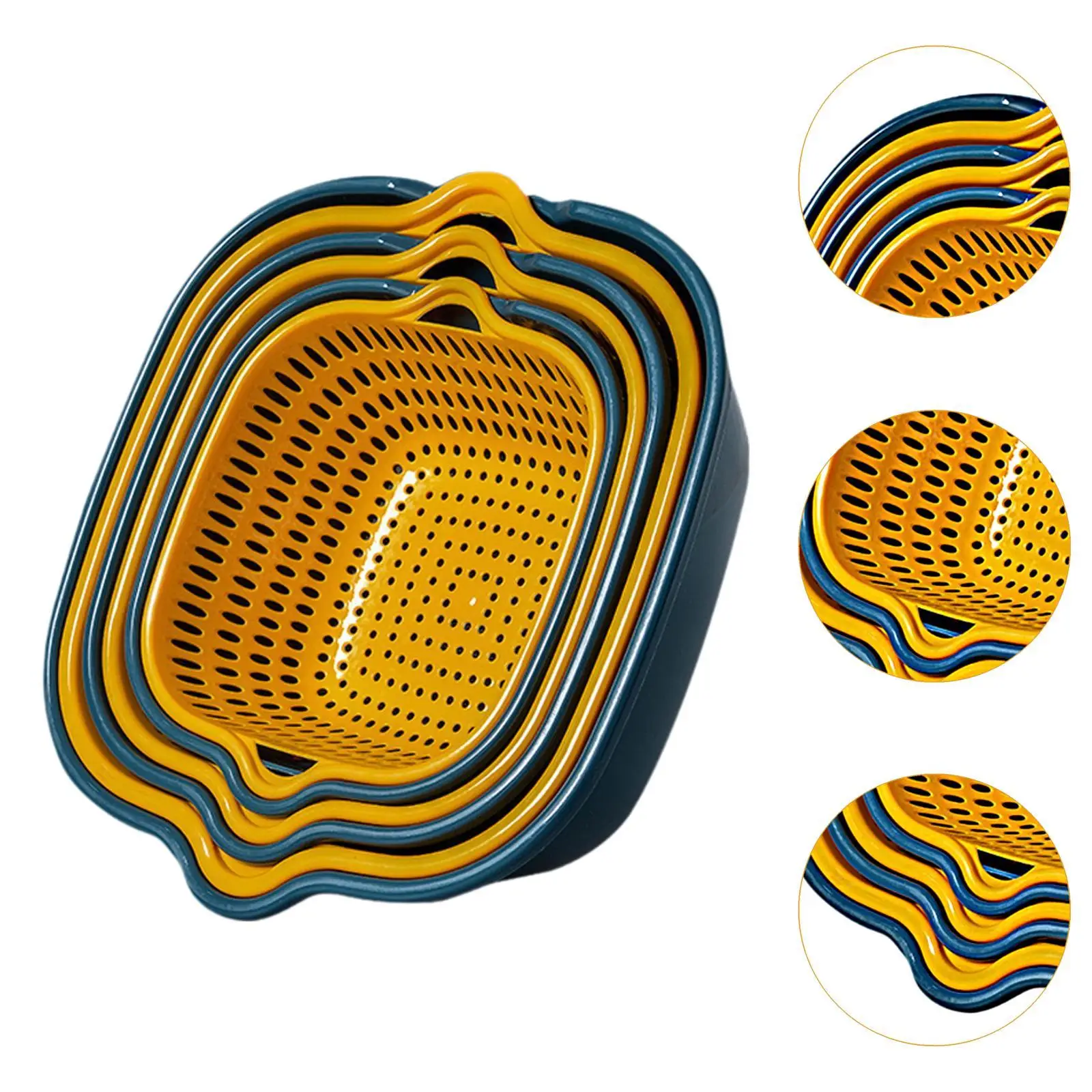 Двухслойная сетчатая корзина для дома 3 набора салатов спагетти лапши