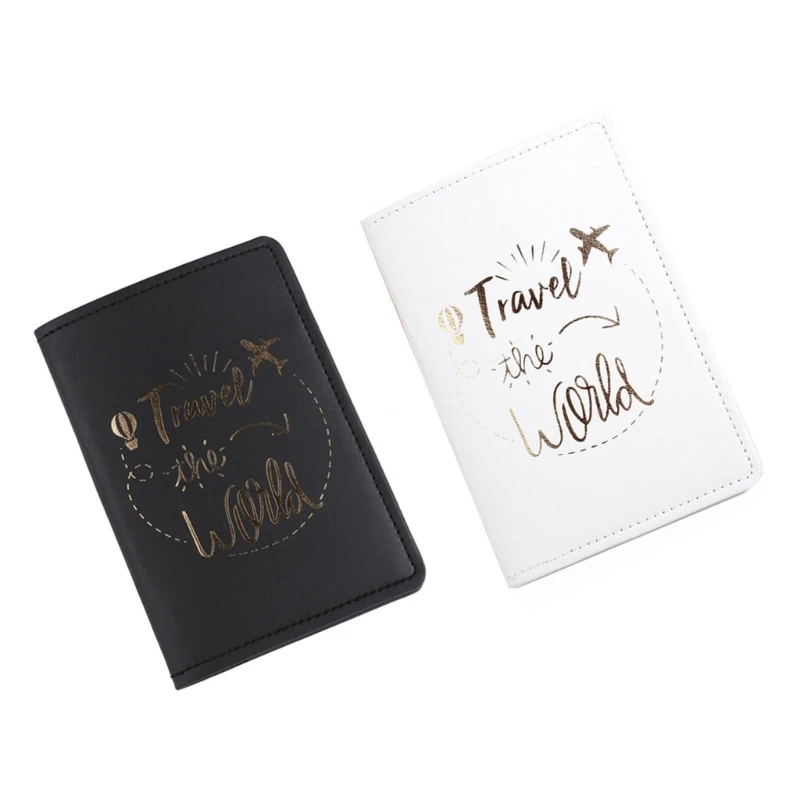 

PU Leather Bride Passport Covers Holder Card Protector Gift for Women Men