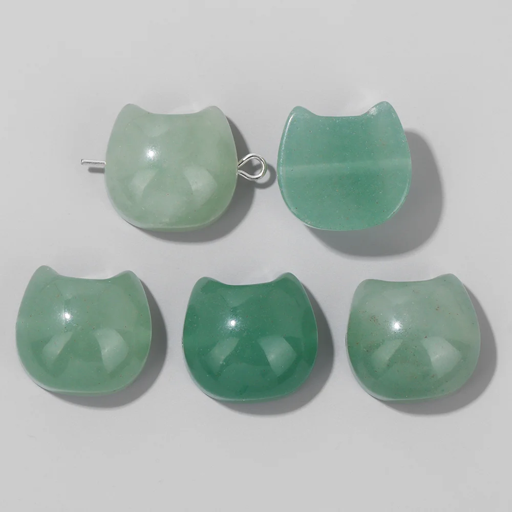 Модный кулон в форме головы кошки из натурального камня 14x16 мм агаты тигровый