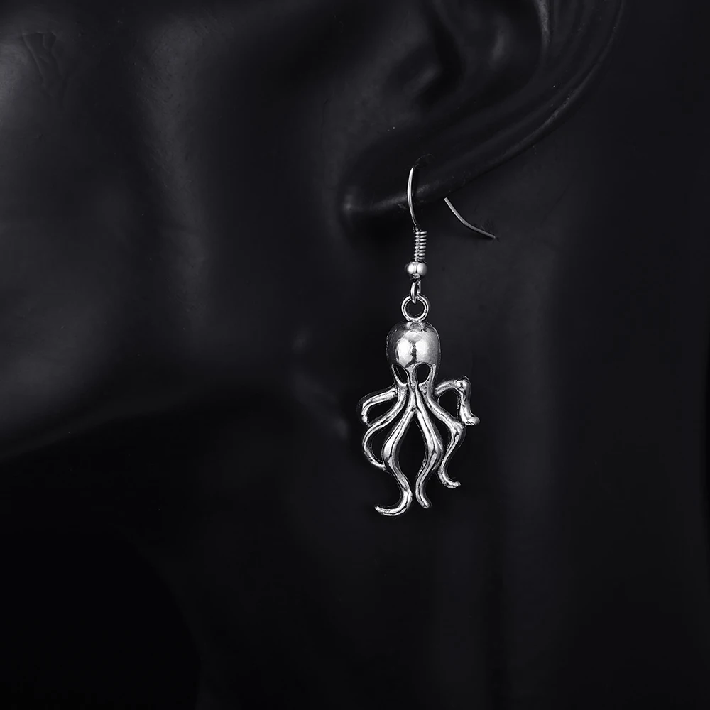 Модные Винтажные висячие серьги в форме осьминога с бронзовым покрытием