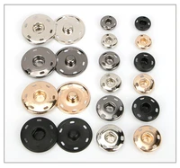 50set sew on snap buttons metal snap fastener buttons press button for sewing clothing silvery and black gold gun metal