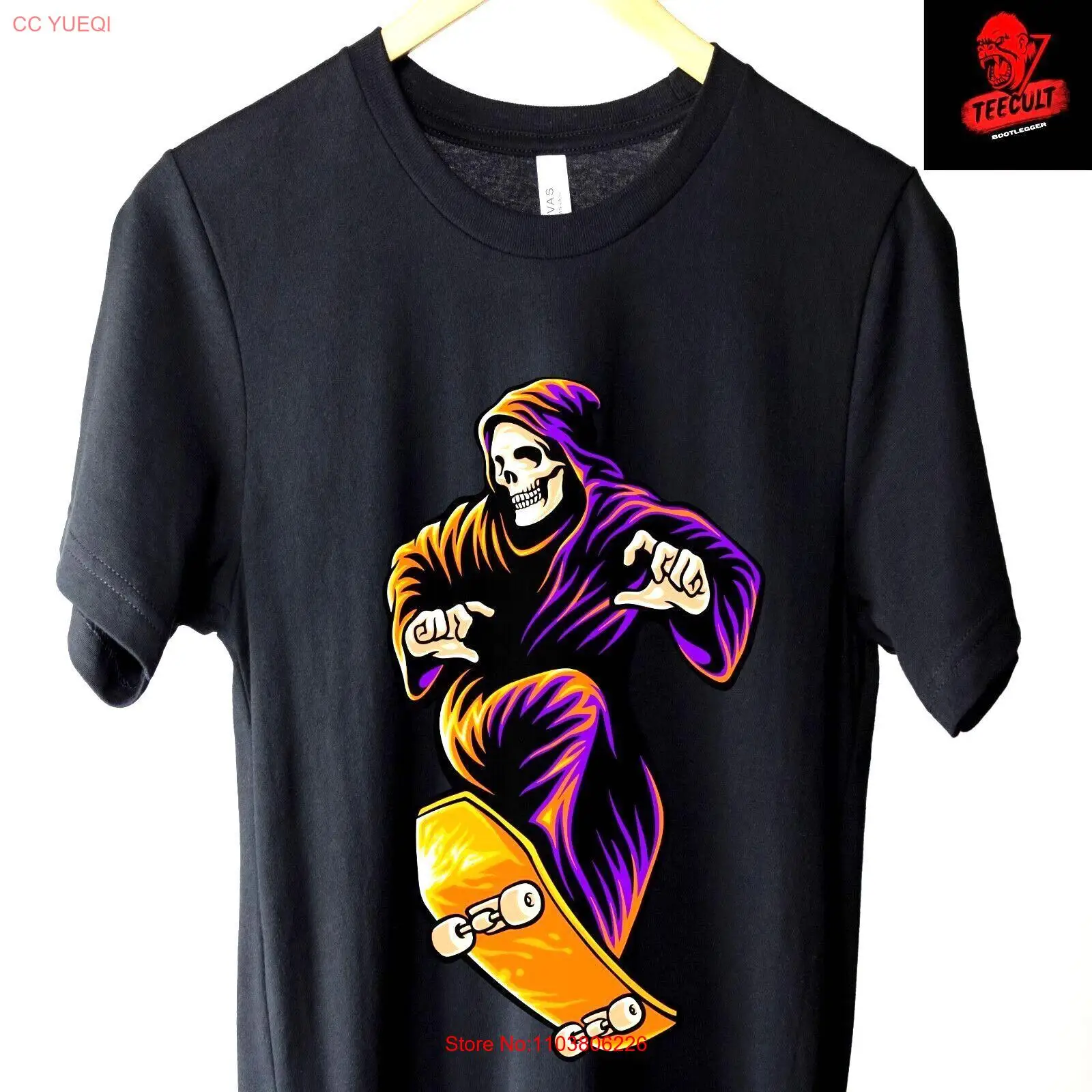 Футболка THE GRIM REAPER для скейтборда Death | унисекс из плотного хлопка скейтбординга