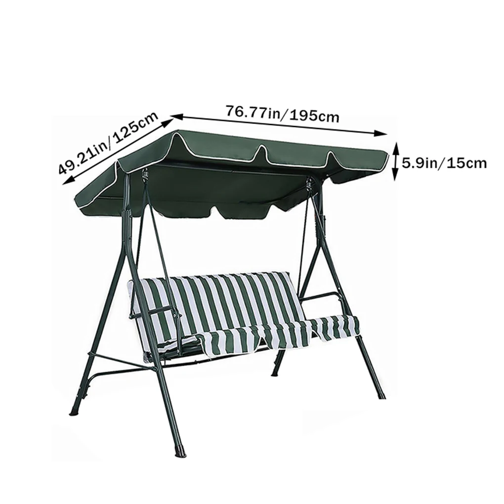 

Swing Chair Canopy Rainproof Sunproof PA Coating Rotatable Replacing Sunshade Park Patio Hammock Top Cover Deep Green