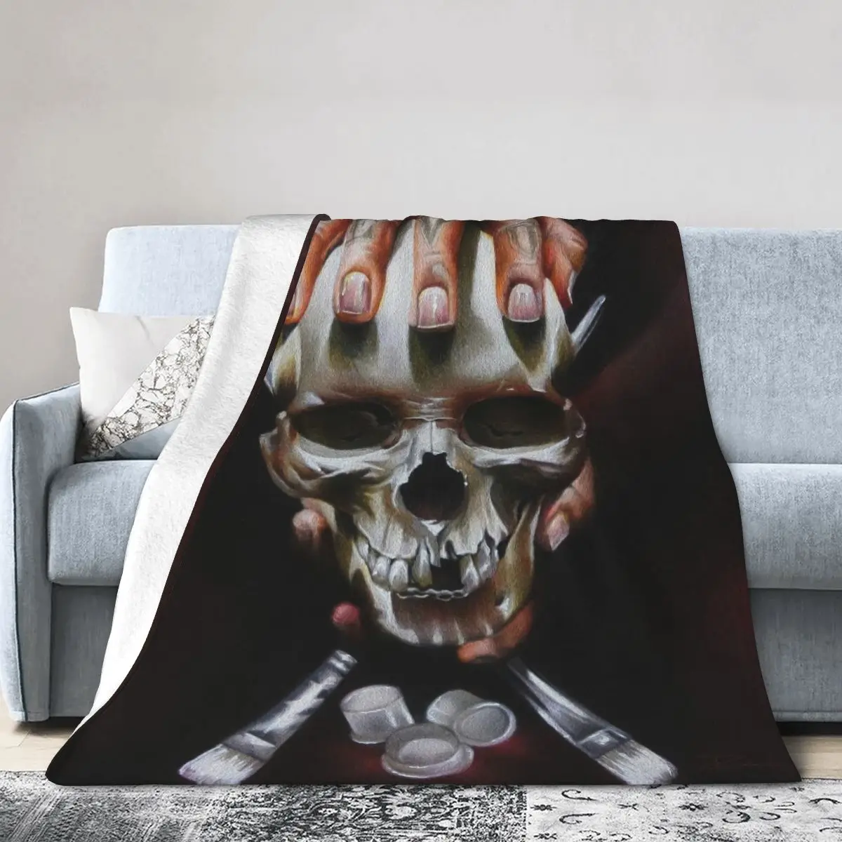 

New Skeleton Halloween Portable Skin-Friendly Experience Ultimate Comfort Anti-Pilling Home Decor Blanket Creative