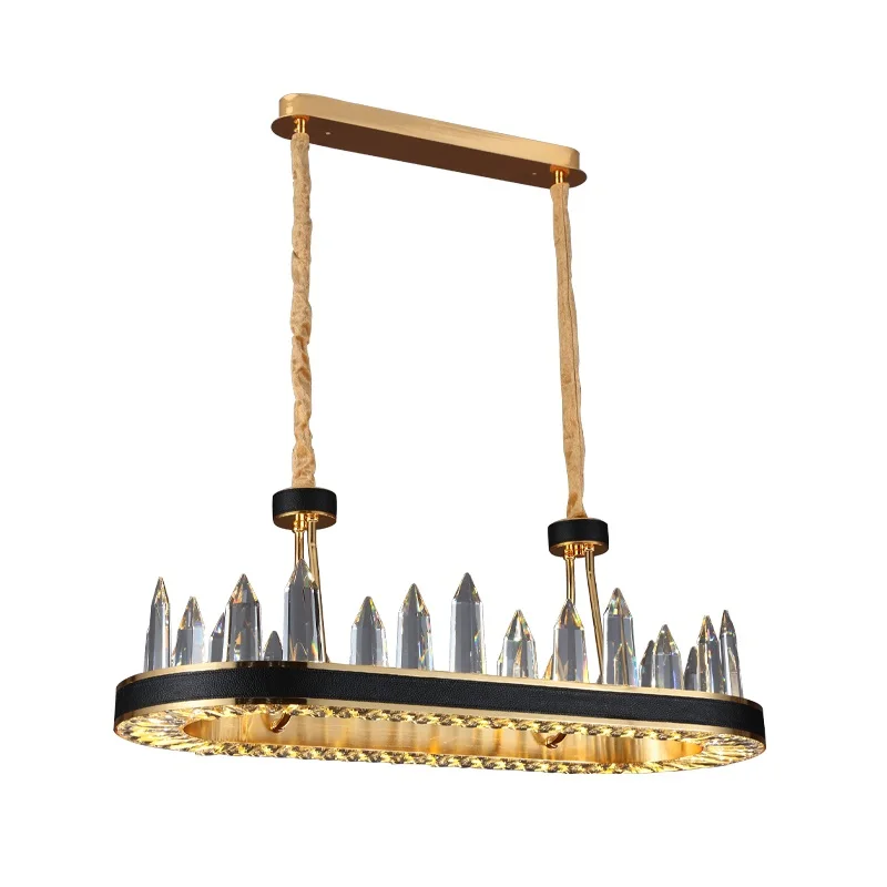 

Living Room Transparent Crystal Pendant Lamps Simple Modern Grand High-end Light Luxurious Main Lamp Household Hall Hanging Lamp