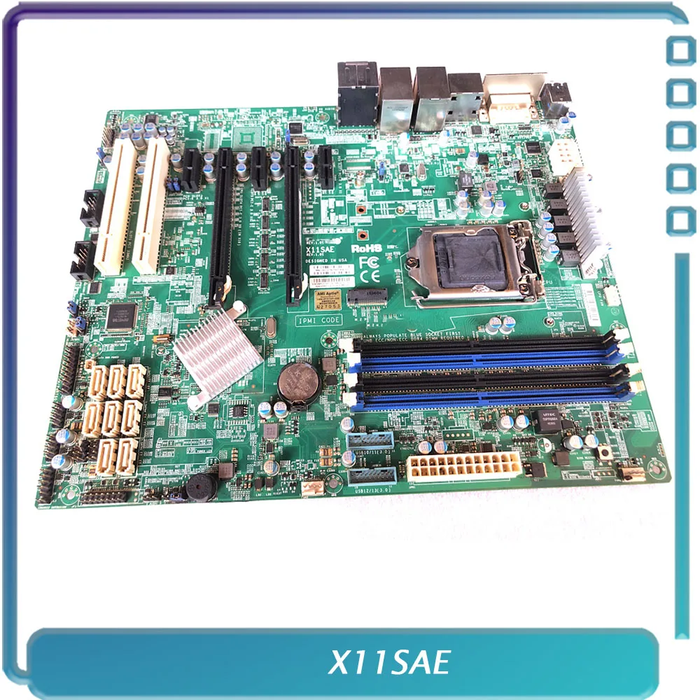 For Supermicro X11SAE One-way Server Motherboard C236 1151 Support E3-1200 V5 CPU Fully Tested Good Quality