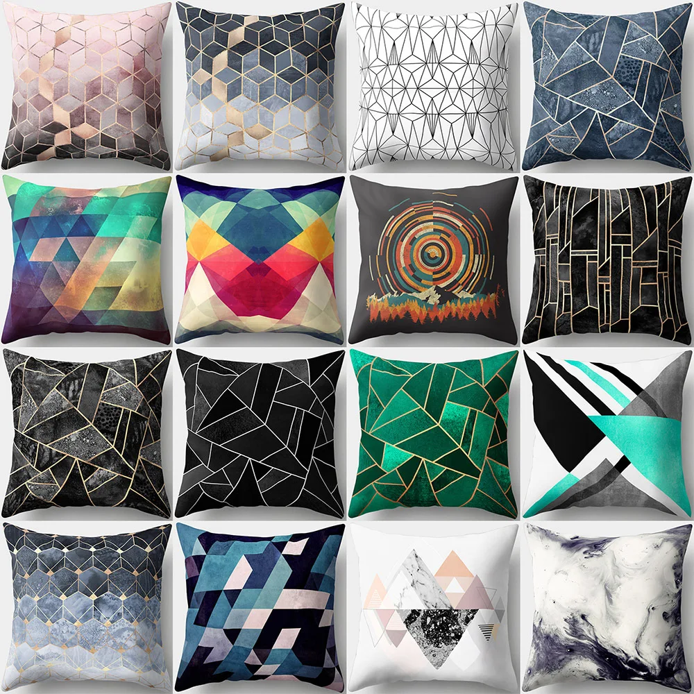 

Geometric Cartoon Pattern Back Seat Cushion Car Cushion Pillow Cover Creative Home Throw Pillowcase Sofa Cushion 45x45cm