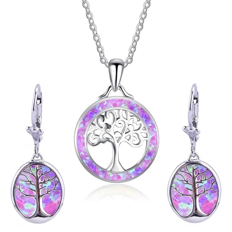 Модное женское ожерелье с подвеской в виде дерева жизни искусственным зеленым