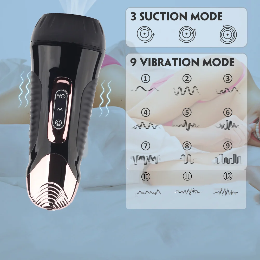 Automatic Male Masrturbator Suction Vibration Pairy In Penis Pump Masturbation Cup With Pocket Pussy Sleeve Male Sex Toy For MAN