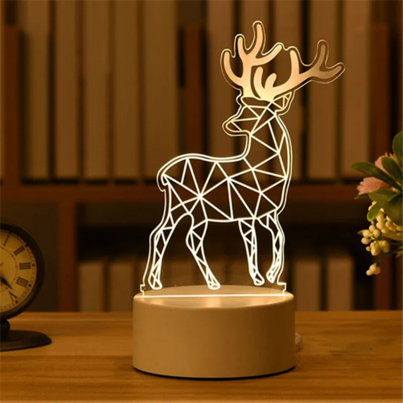 

3D Night Lights Christmas Gift Acrylic LED Lights USB Table Lamp Birthday Bedroom Valentine's Day Wedding Decoration Nightlight