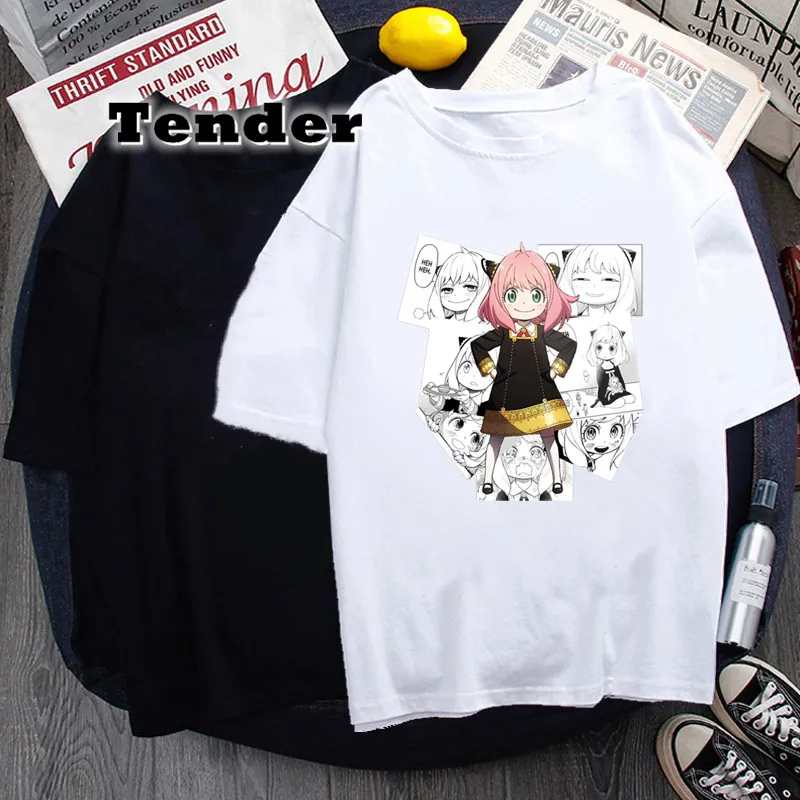 

Women's Tshirt Anime Spy X Family Female Tshirts Japanese Anya T-Shirt Casual Summer Short Sleeve Streetwaer Oversized T-Shirts