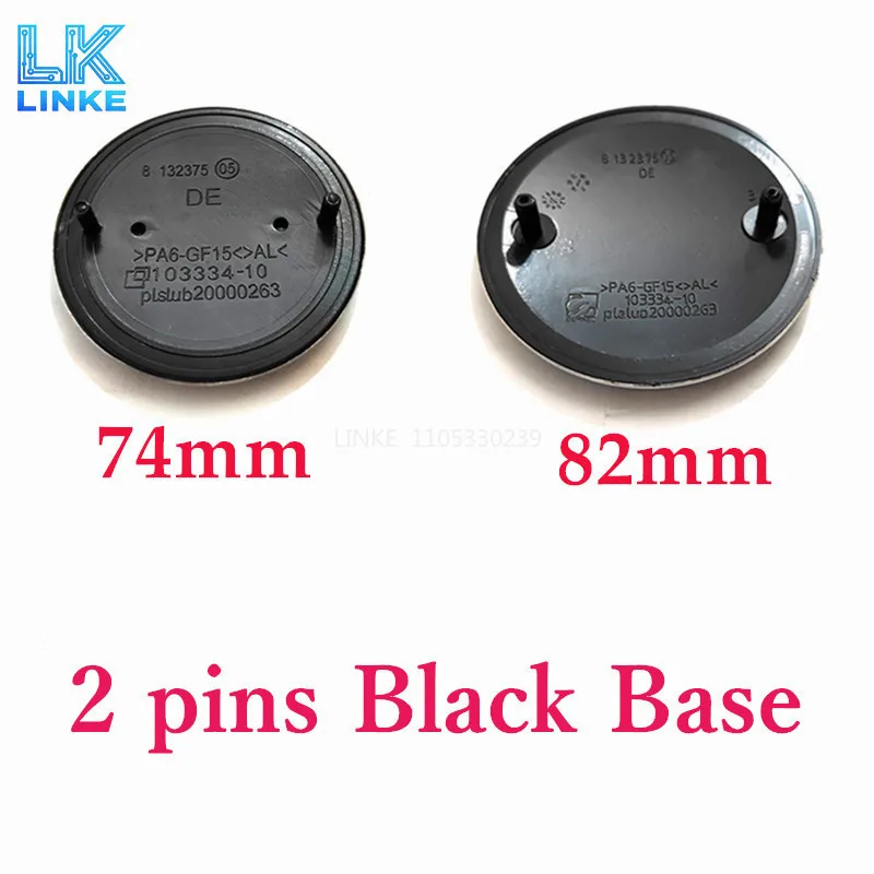 

20, 40, 80 шт. 74 мм, 82 мм, 2-контактные черные алюминиевые эмблемы с синим, белым, черным логотипом для переднего капота или заднего багажника